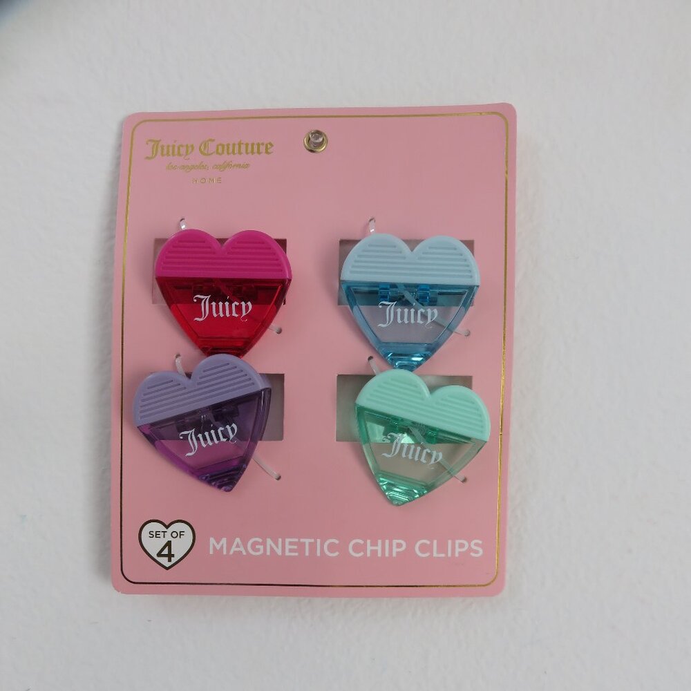 (#115) Juicy Couture Magnets Chip Clips Set of 4